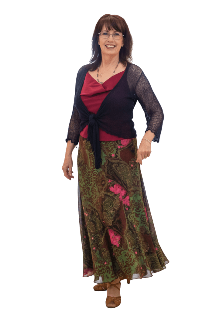 Christine Bakker Standing in A Beautiful Dress